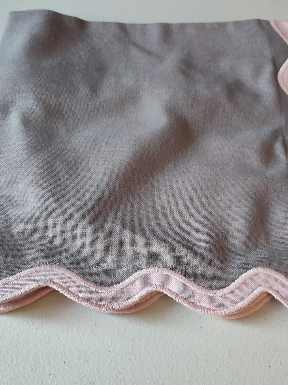 Set of 2 Throw Pillow Cover Scallop Embroidery Oasis - Lilac Mist